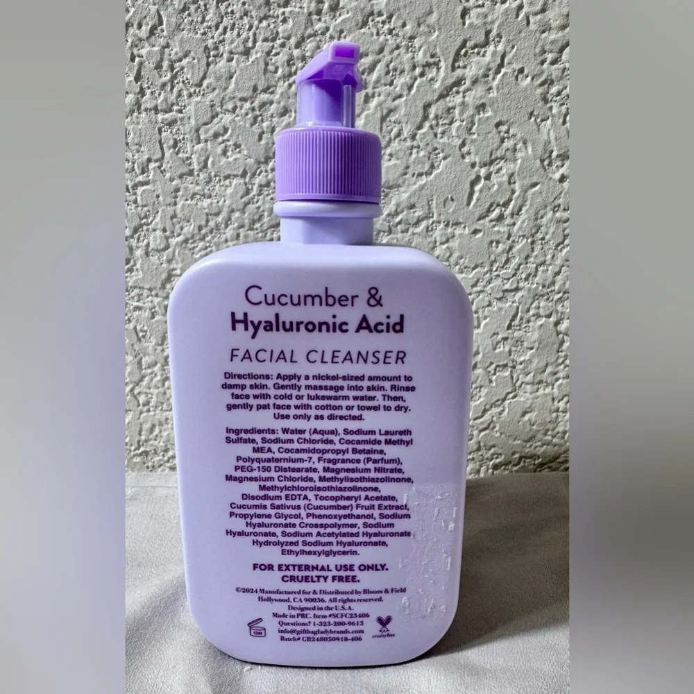 Beauty Bliss ~ Cucumber & Hyaluronic Acid Deep Facial Cleanser 16.9 fl oz